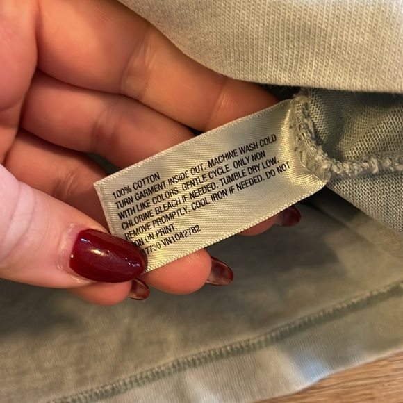 Wild Fable Amsterdam Green Blue Long Sleeve Cropped Shirt - Picture 7 of 9